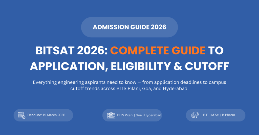 BITSAT 2026 complete guide covering application process, eligibility criteria, cutoff trends and admission details