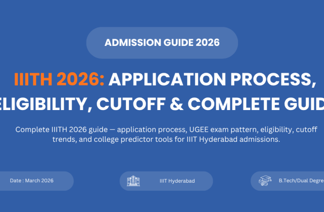 IIITH 2026 admission guide showing UGEE exam, cutoff trends, and application process for IIIT Hyderabad