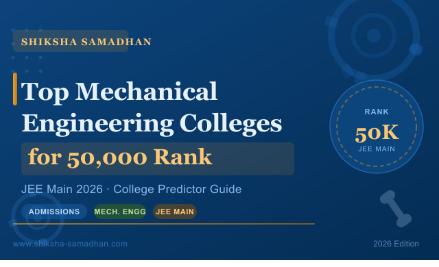 Top Mechanical Engineering Colleges for 50,000 Rank in JEE Main 2026 | Fees & Placements