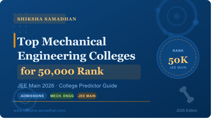 Top Mechanical Engineering Colleges for 50,000 Rank in JEE Main 2026 | Fees & Placements